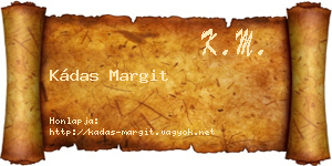 Kádas Margit névjegykártya